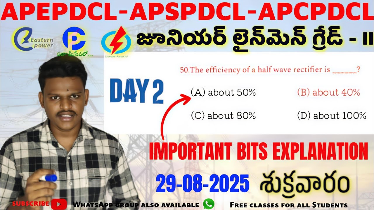 🔴 APEPDCL APSPDCL APCPDCL  జూనియర్ లైన్‌మెన్ 2025 💥 | Important bits explanation 🔥| Day-2 💥#apepdcl