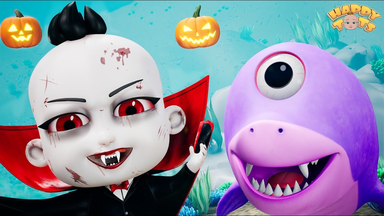 Baby Shark Halloween Version + More Nursery Rhymes & Kids Songs | Happy Tots