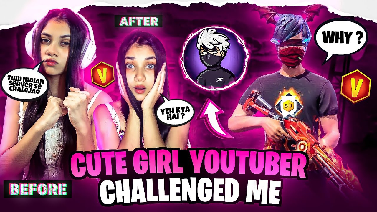 Zerox FF Vs Cute Girl YouTuber❤️ || 1vs1 challenge💥
