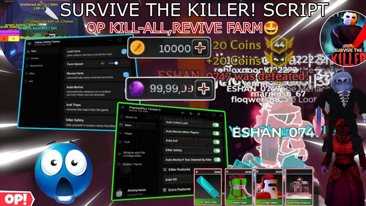 🔪Survive the killer! OP Latest 2 Script Revive/Loot Farm(SUPER OP😎),Killer safety✨,Esp,KILL-ALL+MORE