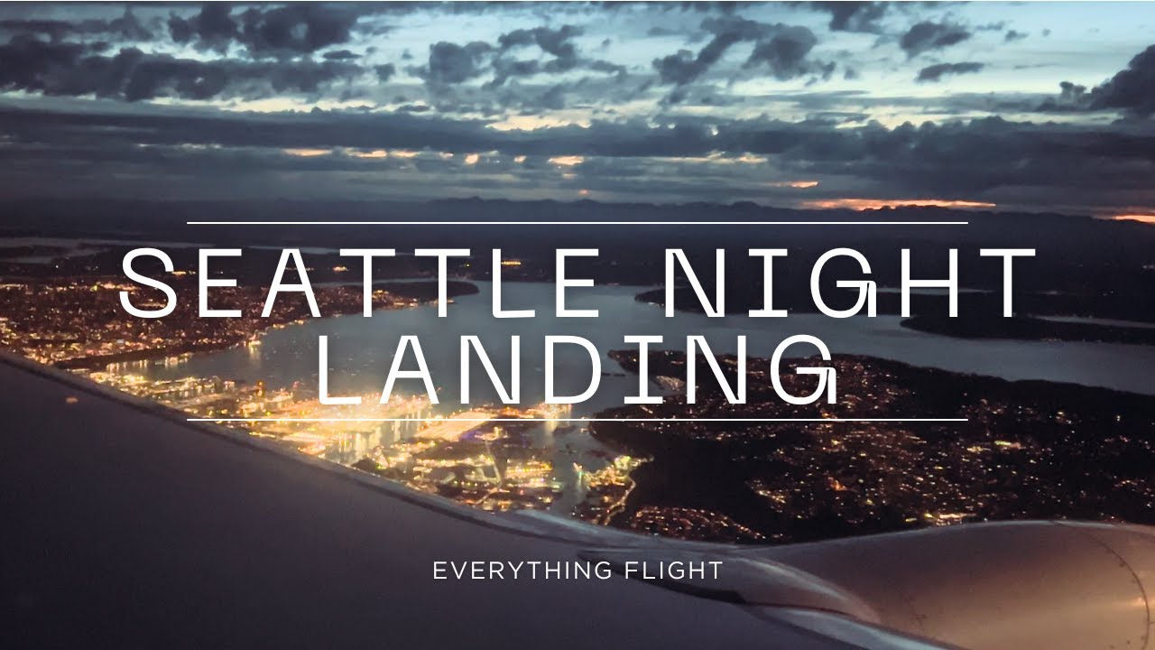 Stunning Night Landing in Seattle – Alaska Airlines 737 Window View