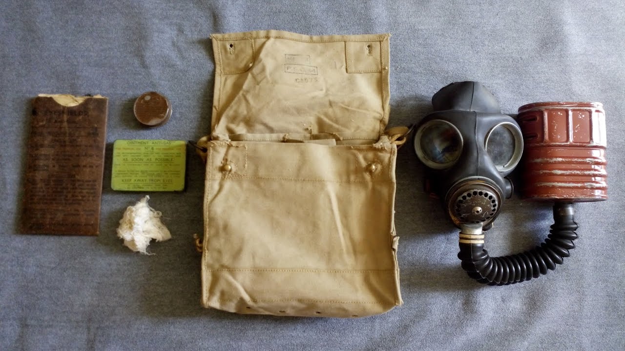 British Mk. V G.S. Respirator in Indian Mk. VII Haversack - 1942