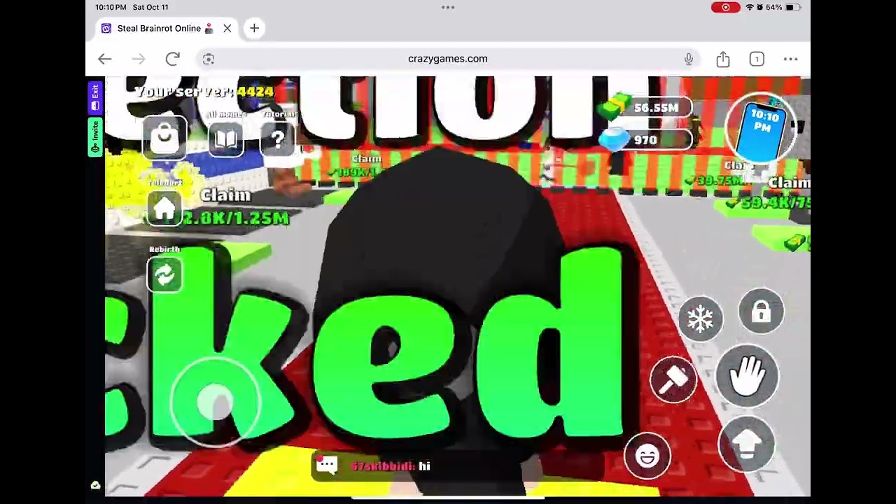 Playing steal a brainrot on crazygames!