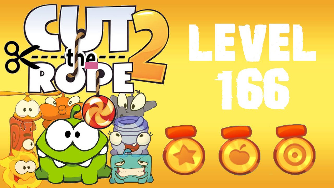 Cut the Rope 2 - Level 166 (3 stars, 52 fruits, 1 star + don't use triggered balloons)