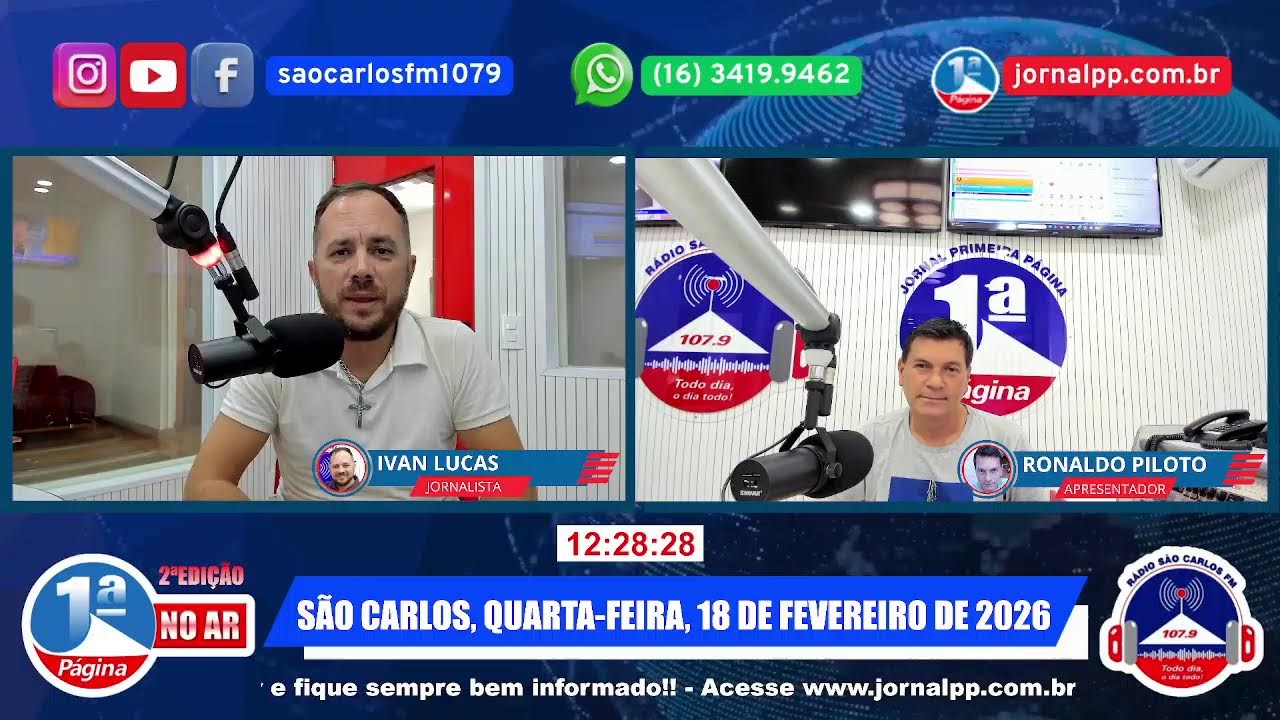 Jornal Primeira Página no Ar – 2ª EDIÇÃO – AO VIVO! 🔴🚨 18 DE FEVEREIRO DE 2026.