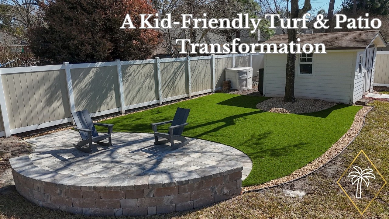 A Kid-Friendly Turf & Patio Transformation