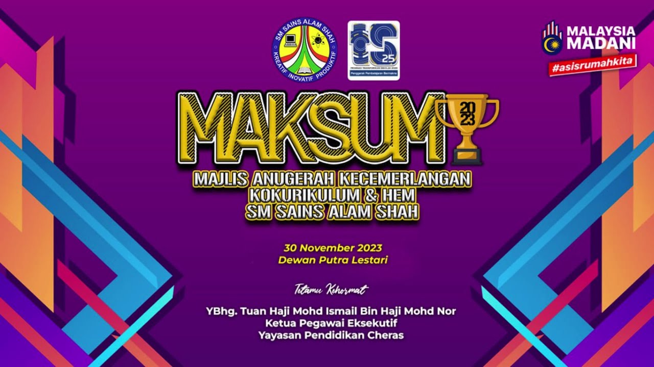 MAJLIS ANUGERAH KECEMERLANGAN KOKURIKULUM & HEM