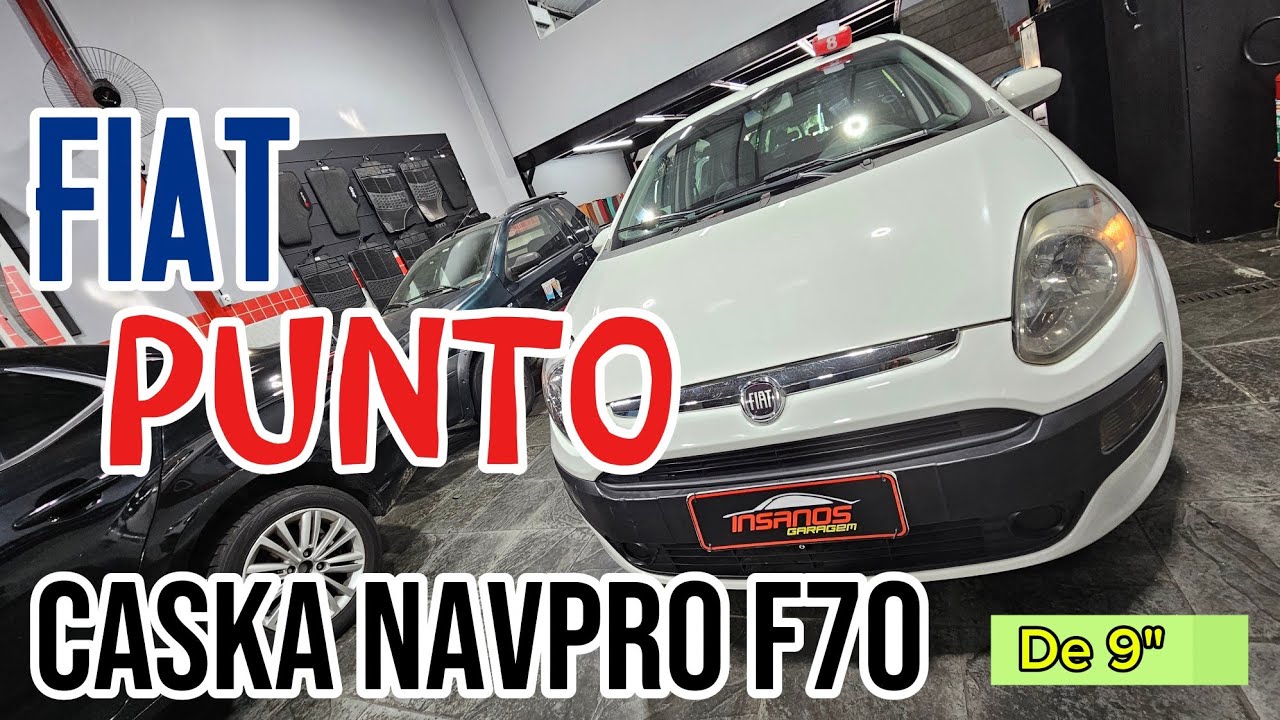 Central Multimidia Fiat Punto Caska Navpro F70,  Apple Carplay e Android Auto, Bluetooth,  Tela Qled