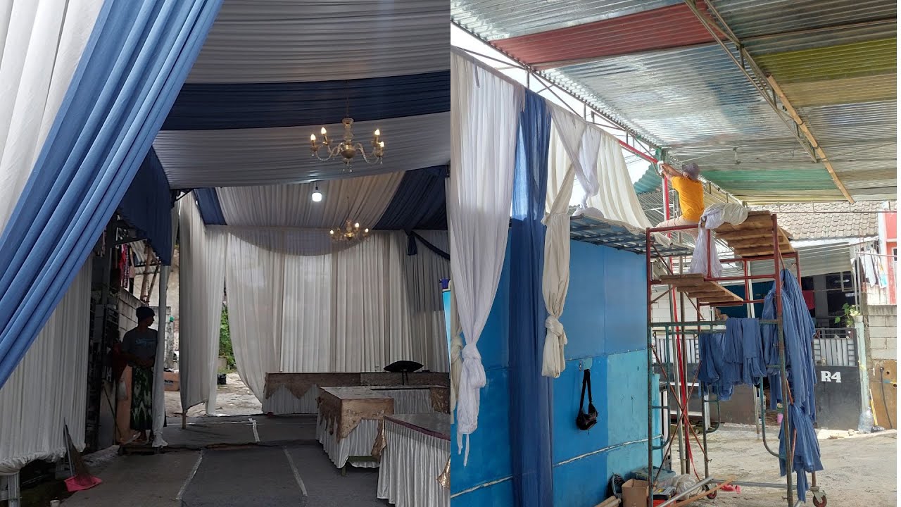 TUTORIAL cara pemasangan kain tenda dekorasi yang simpel