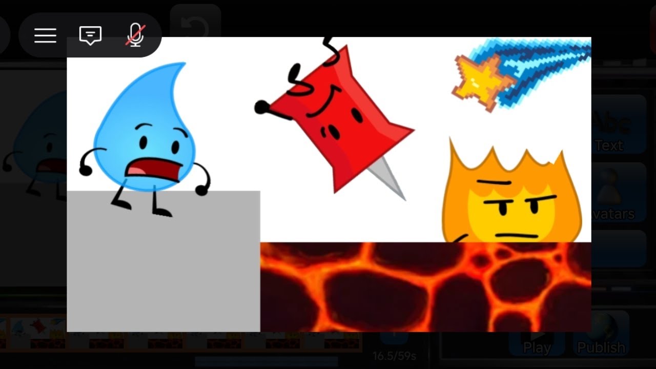 Bfdi mini bfb:2 lava runs down :my movie: