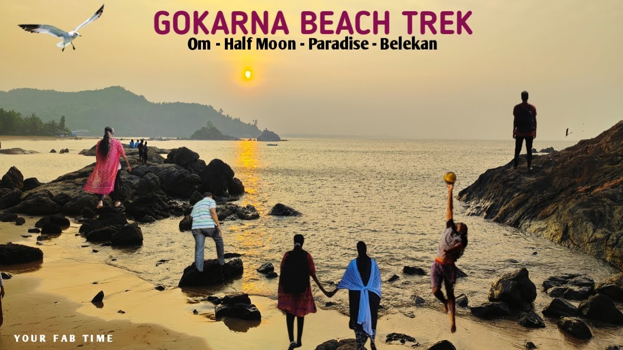 Gokarna Beach Trek ❤️ | గోకర్ణ బీచ్ ట్రెక్కింగ్🫶| OM - Half Moon - Paradise - Belekan Beaches 🏖️