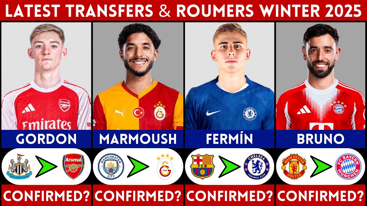 🚨 LATEST CONFIRMED TRANSFER AND RUMOURS WINTER 2026 | BRUNO, FERMIN, GORDON, MARMOUSH.......