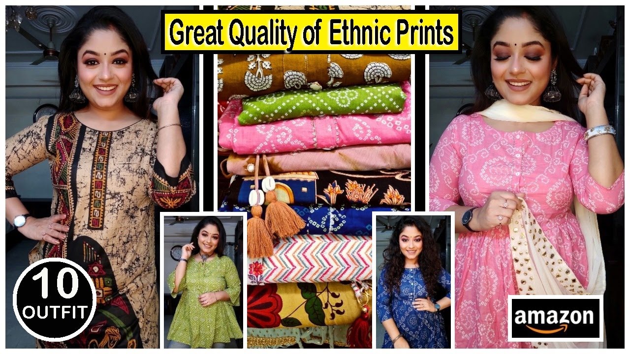 Latest Amazon Kurti haul⭐Ethnic Prints ⭐Flipkart Kurti Haul⭐Bandhani/Shrug Kurti/ Vaishali/ Giveaway