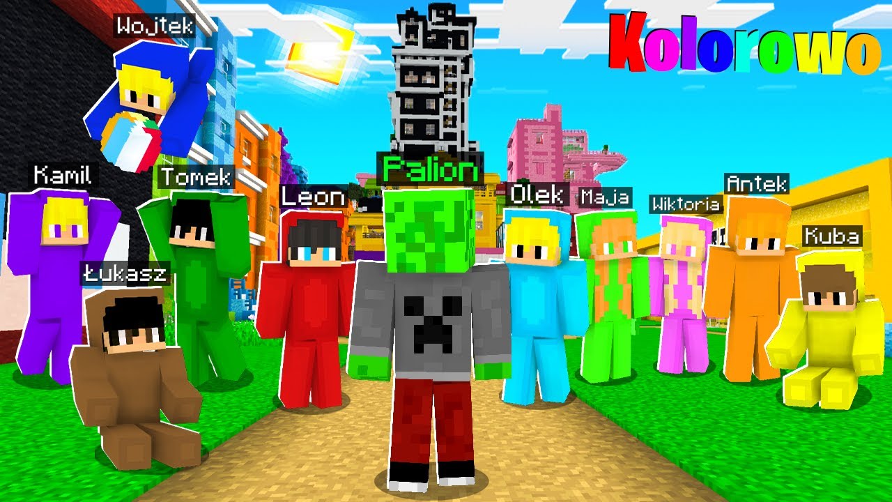 POZNALIŚMY WSZYSTKIE OSOBY z KOLOROWA w Minecraft!