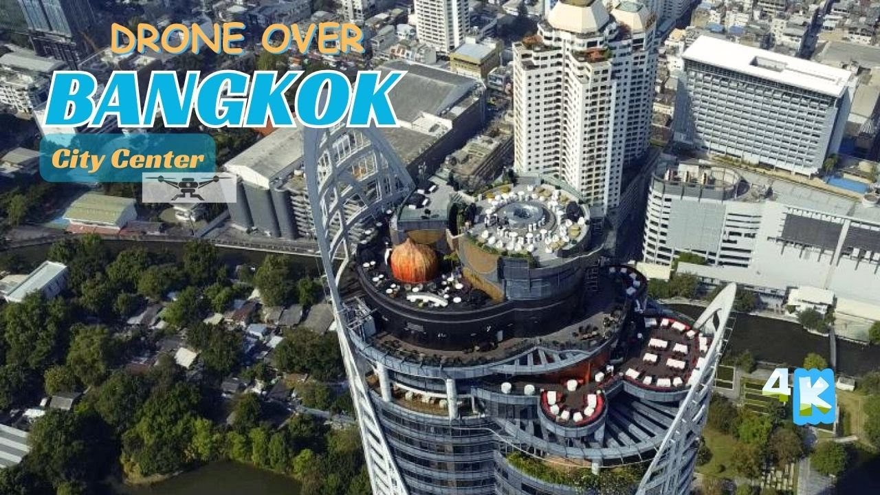 Thailand 🇹🇭 | Drone over Bangkok center with soft, Soothing, relaxing and sleeping Music