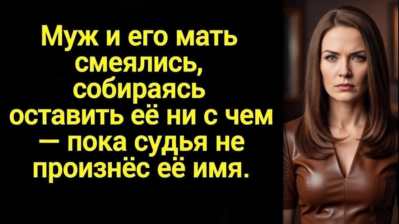 Муж и его мать смеялись, собираясь оставить её ни с чем — пока судья не произнёс её имя.