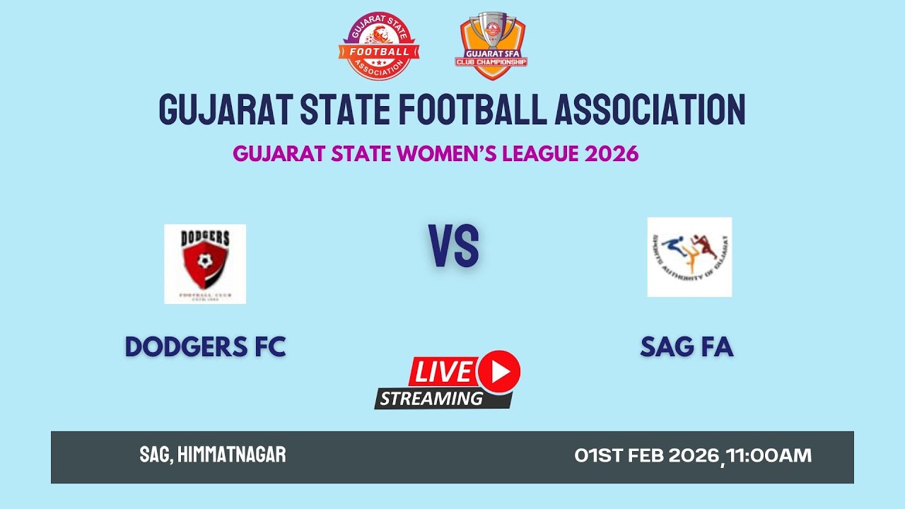 LIVE | DODGERS FC VS SAG FA | GUJARAT STATE WOMEN'S LEAGUE 2026