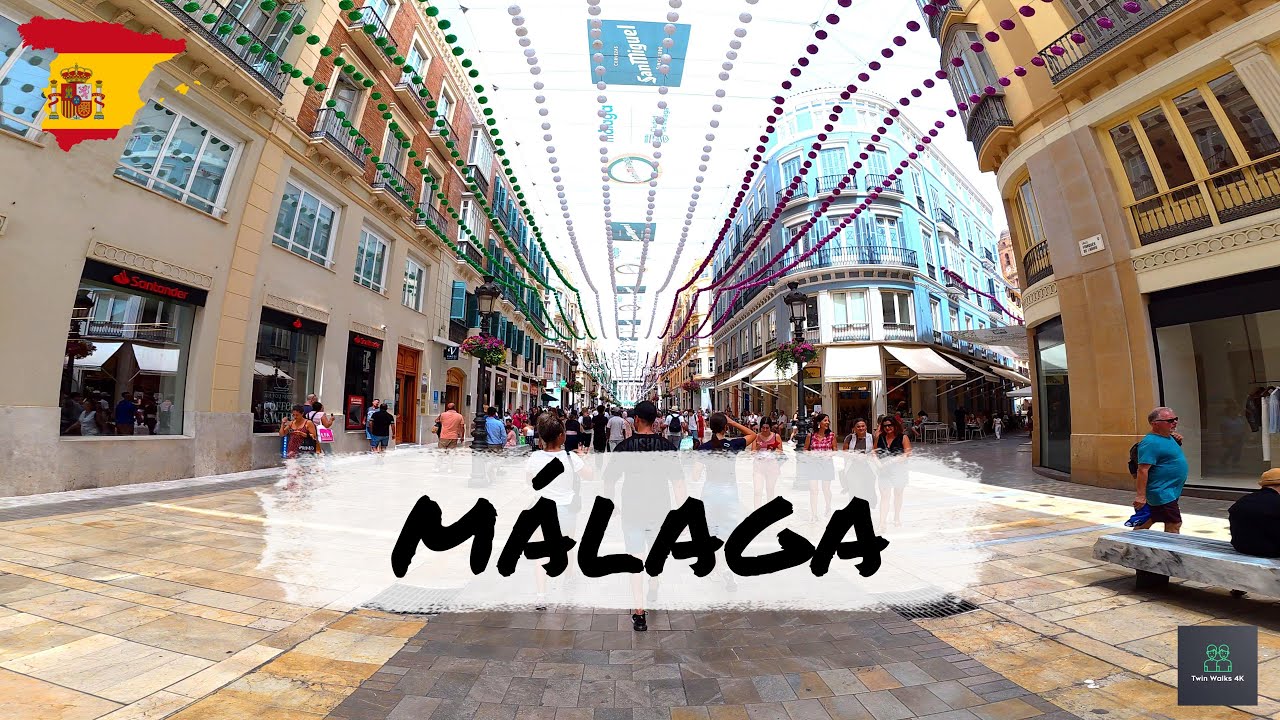 🇪🇸 MÁLAGA | ANDALUCIA | 4K | A summer walking tour at Costa del Sol