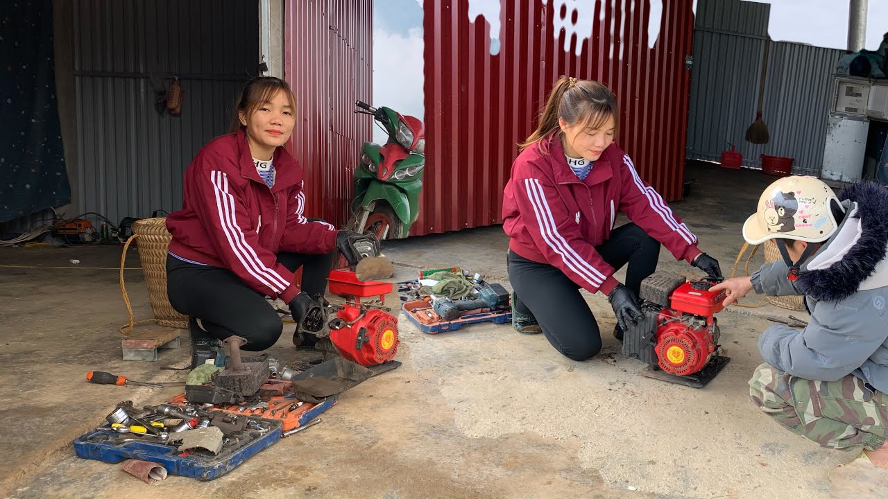 A diesel engine was placed in the shop along with a message for the girl