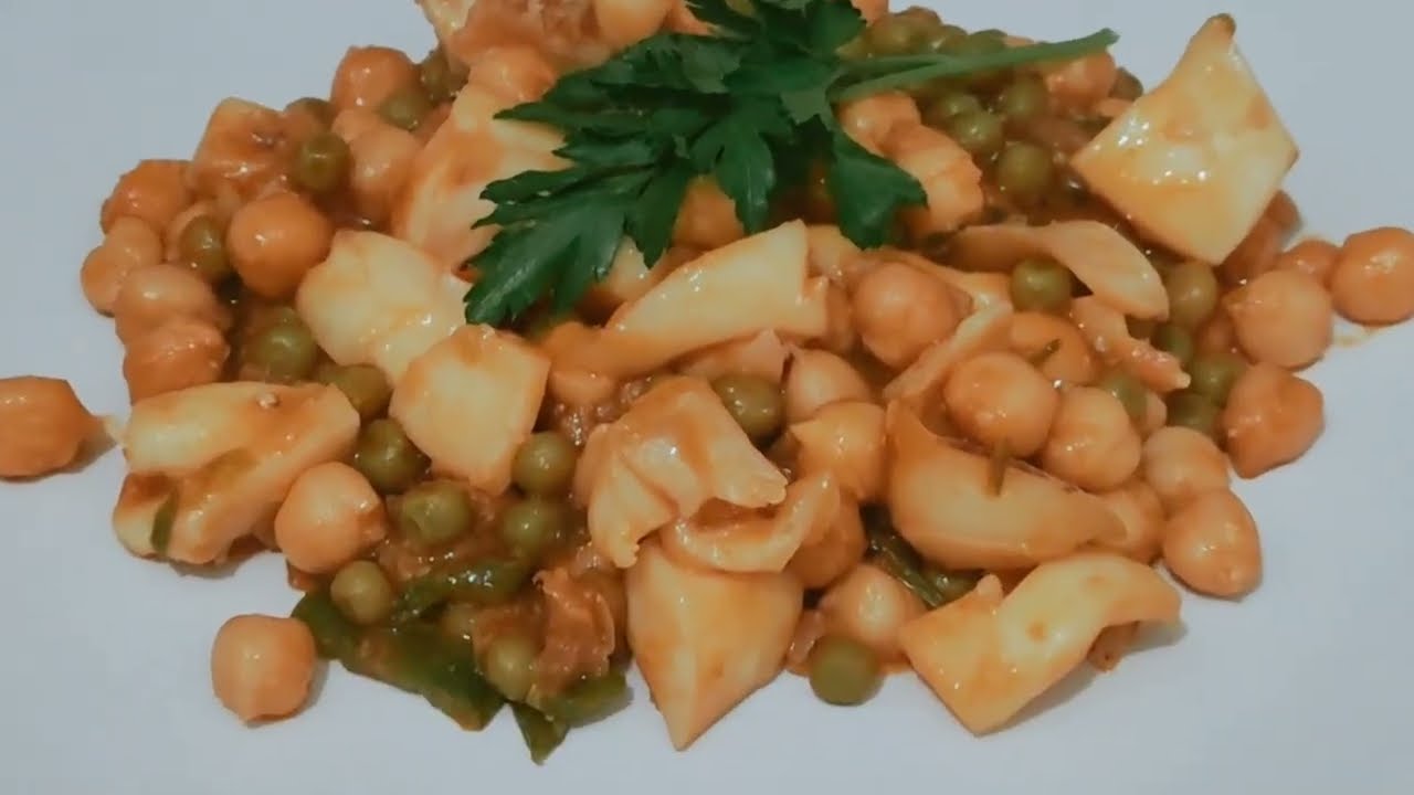 RECETA GARBANZOS CON SEPIA MUY SABROSO Y NUTRITIVO #cocinaconsabor #cocinacreativa 
