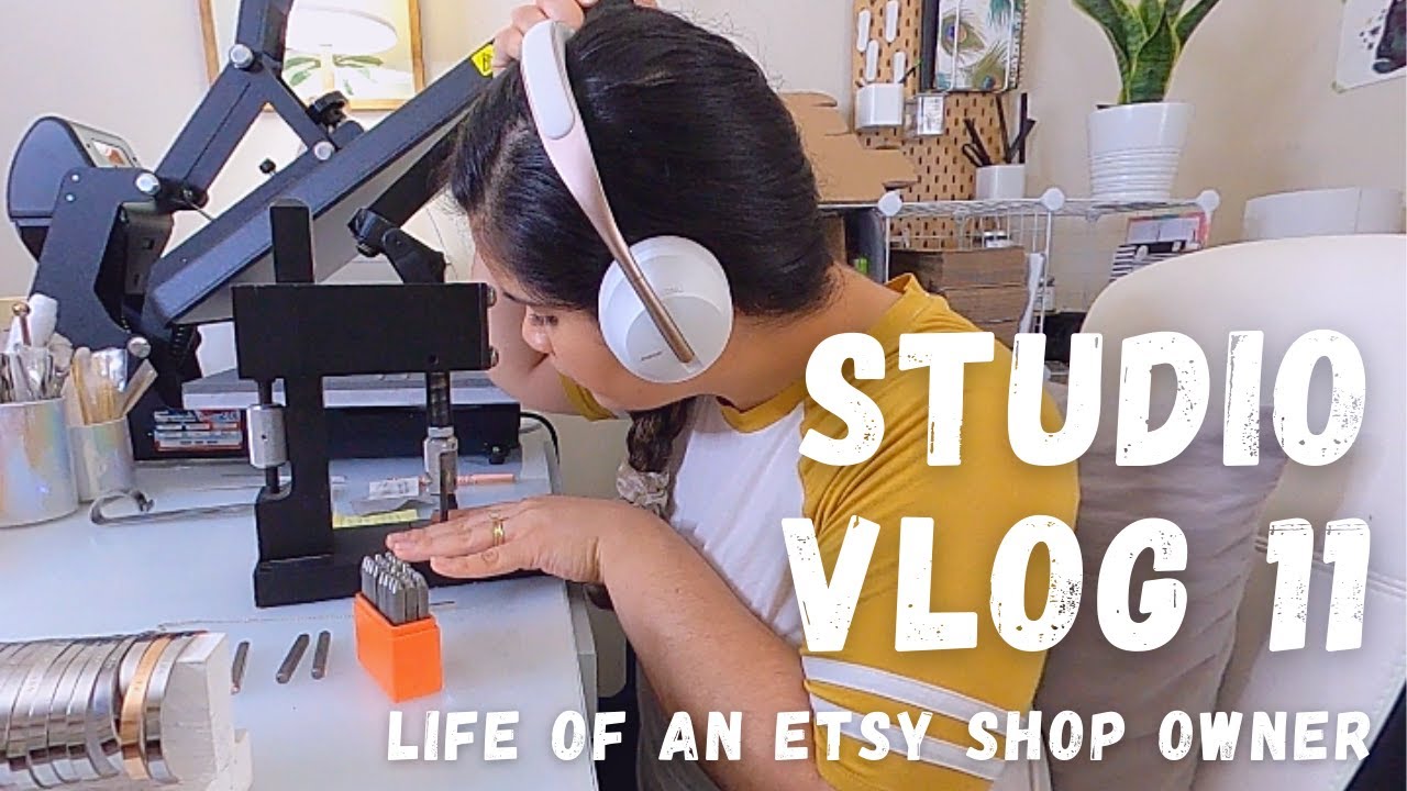 studio vlog 11 - productive day in the life of an etsy shop owner, switch lite, cute pups