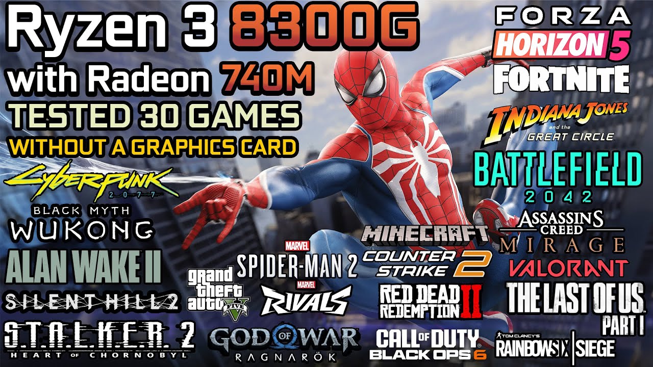 Ryzen 3 8300G with AMD Radeon 740M - Test in 30 Games - Gaming Test in 2025