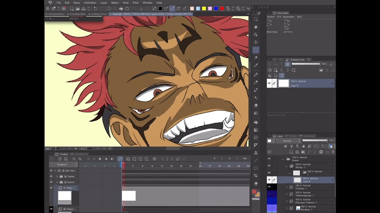 Part 6 and 2 How to color 1 keyframe of animation of jujutsu kaisen.