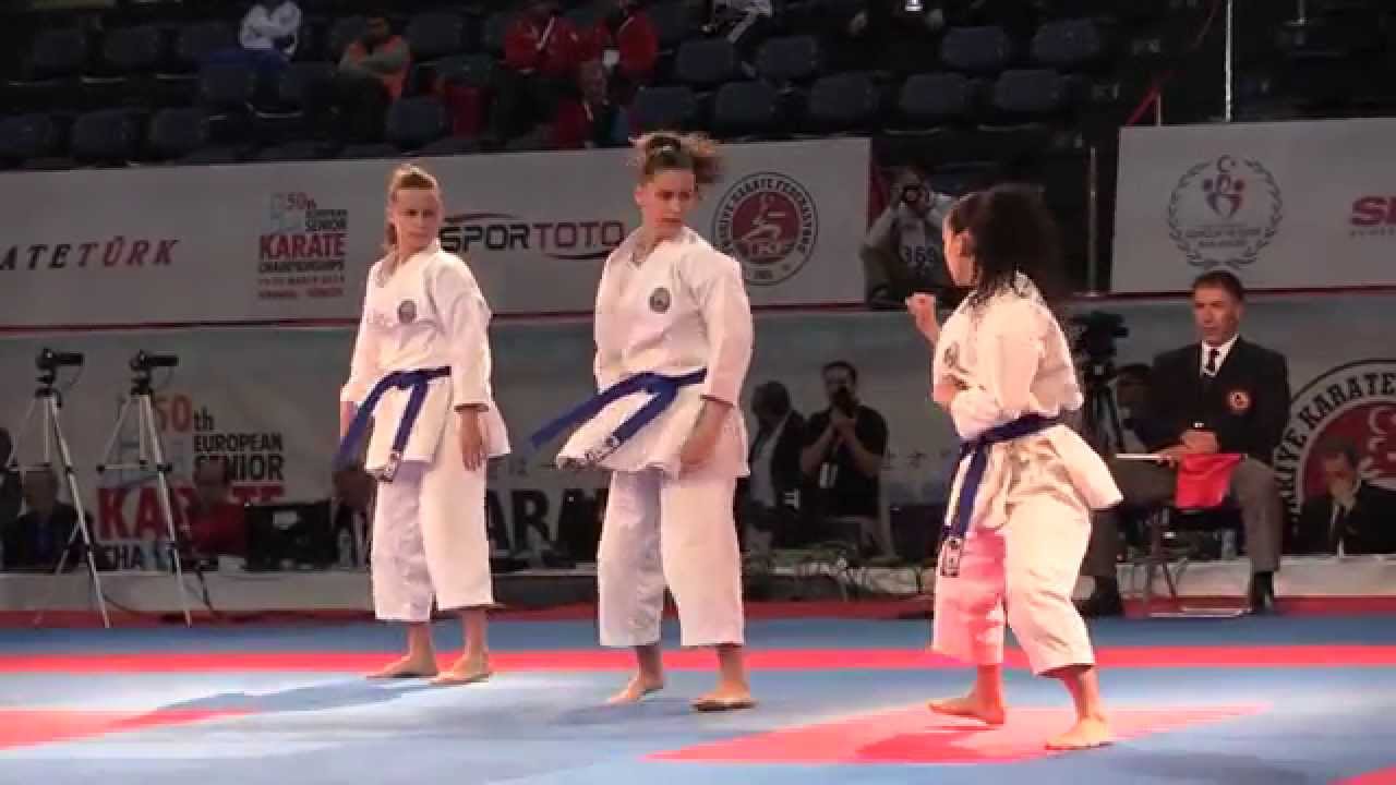 Bunkai Kata Anan. Female Team FYR of MACEDONIA. Bronze medal match. European Karate Championships