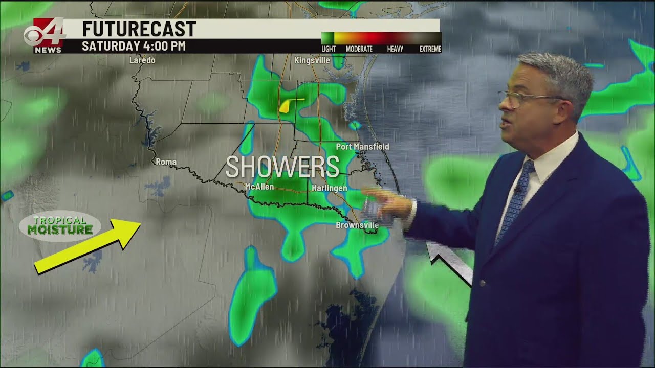 Showers rolling into the Rio Grande Valley