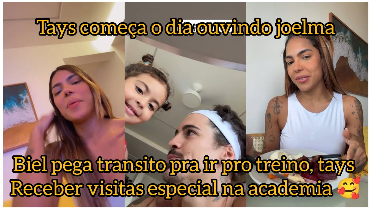 Biel pefa trânsito pra ir pro treino, tays receber visita especial na academia 🥰