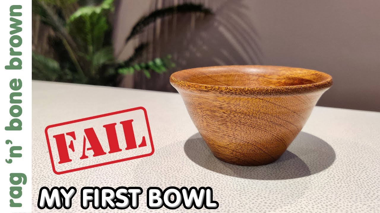 My First Bowl (Fail) - Wood Turning Without A Chuck