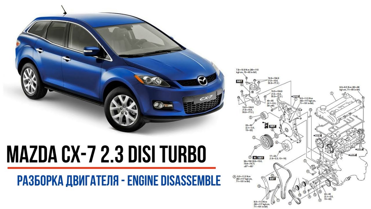 Mazda CX-7 DISI Turbo L3K9 - разборка двигателя (engine disassemble)