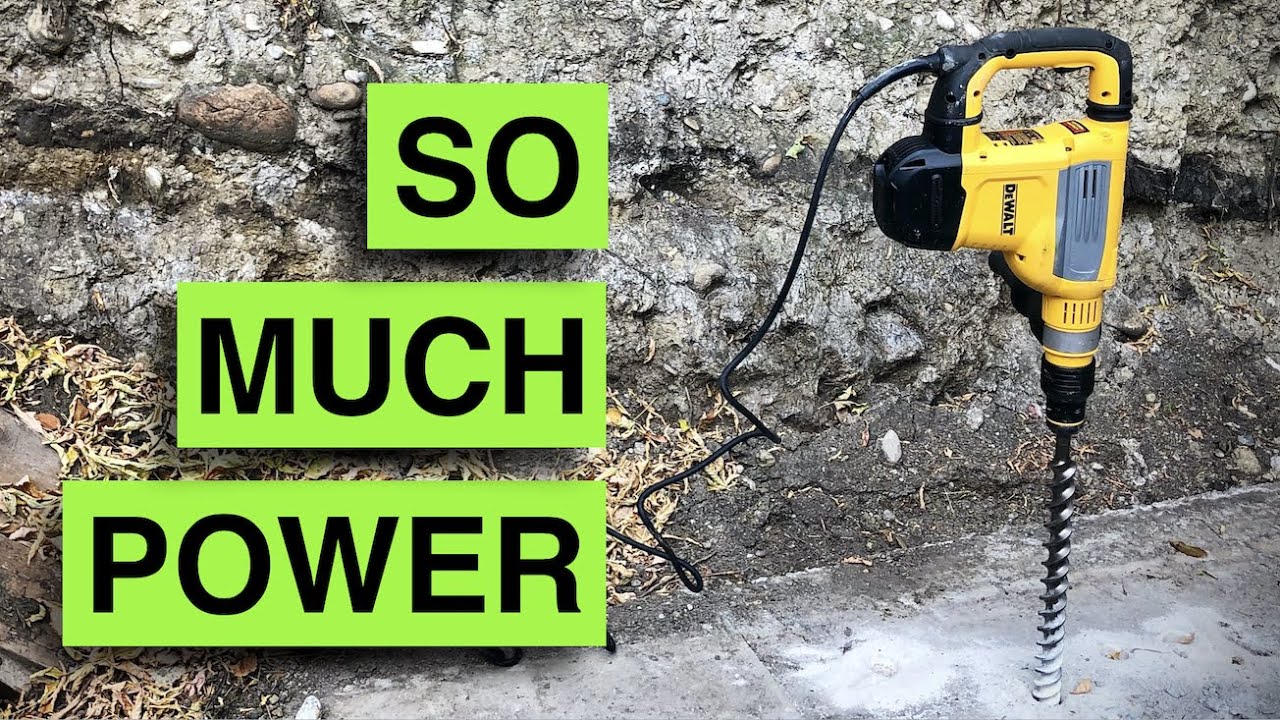 Drilling a 4'' hole with the 1-3/4'' SDS Max Combination Rotary Hammer