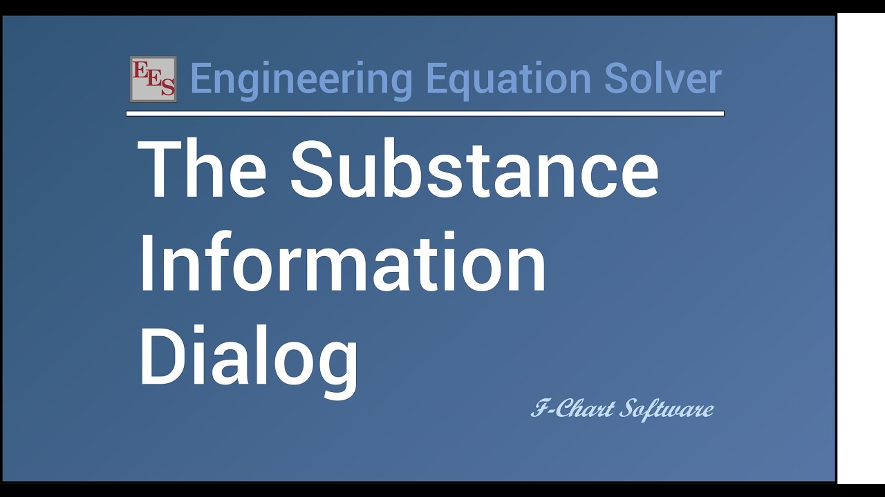 The Substance Information Dialog