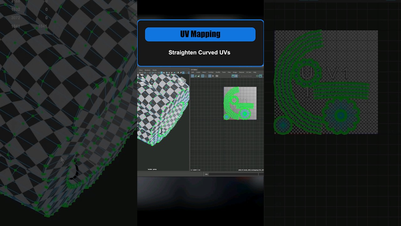 Выпрямляем кривые UV-развёртки в Maya! #3dmodeling #autodeskmaya #gamedev