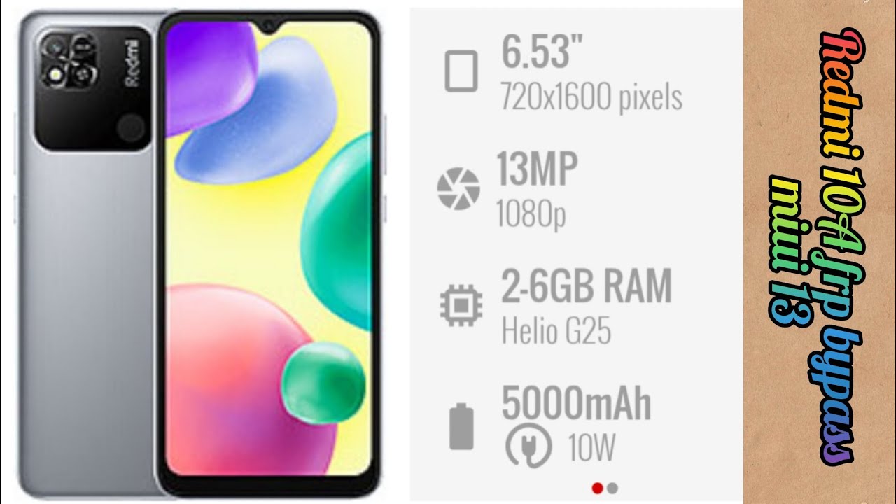Redmi 10A frp bypass miui 13