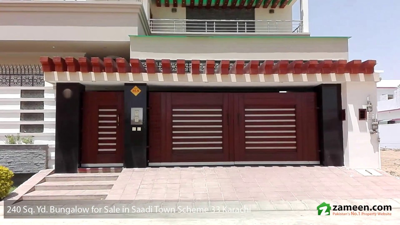 240 Sq.Yd. GROUND + 1 BUNGALOW IS AVAILABLE FOR SALE IN SAADI TOWN SCHEME 33 KARACHI