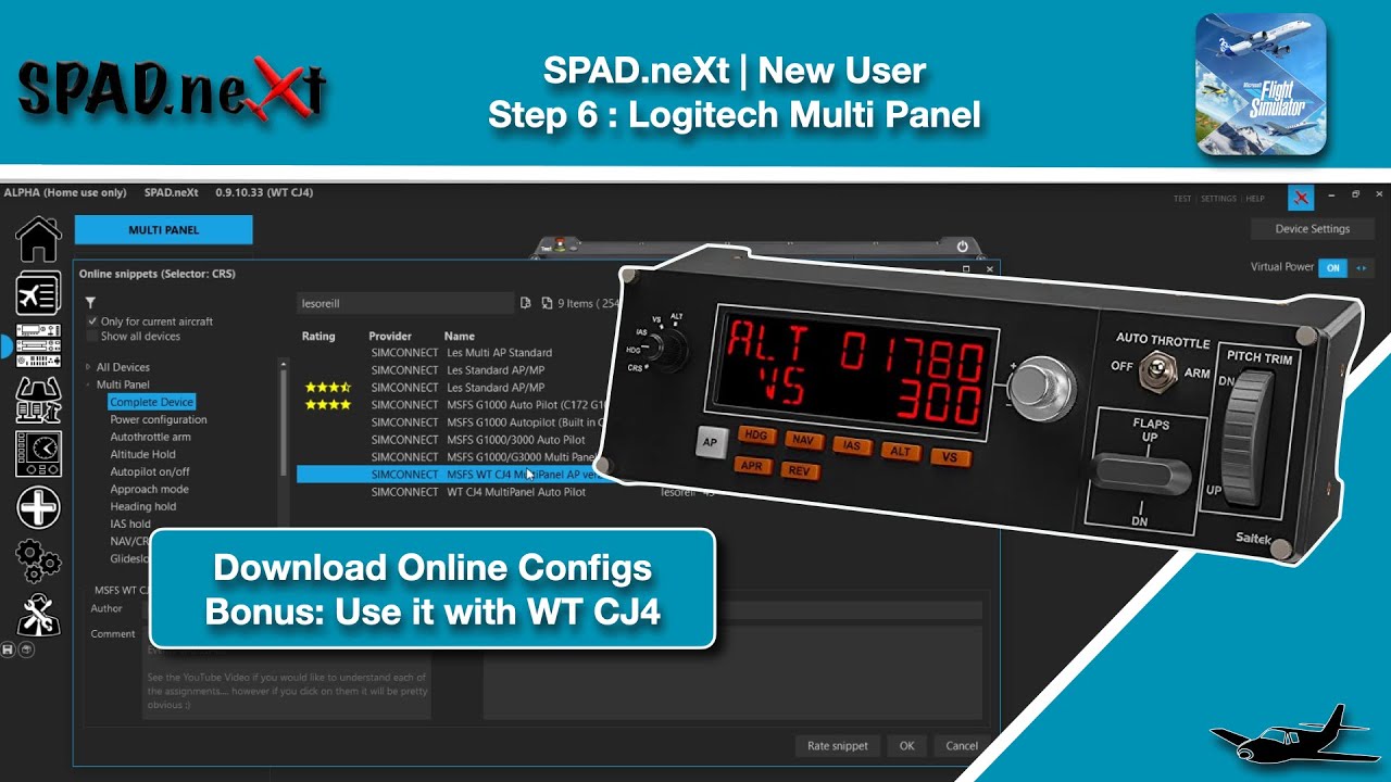 (Sim Video) New User #6 | SPAD.neXt | Multi Panel and WT CJ4 12.6