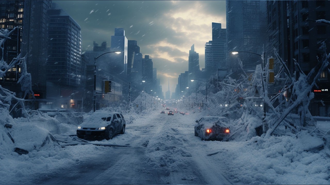 The sounds of a snowstorm on the street | Heavy snowfall and howling wind help you sleep soundly