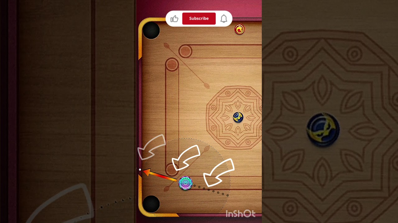 carrom board 💪 indirect gameplay#carrompool 🎯#shorts 💯#gaming