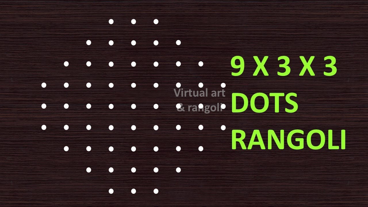 9 to 3 dots rangoli | rangoli designs easy |#Shorts |#youtubeshorts #rangolidesigns #kolamrangoli