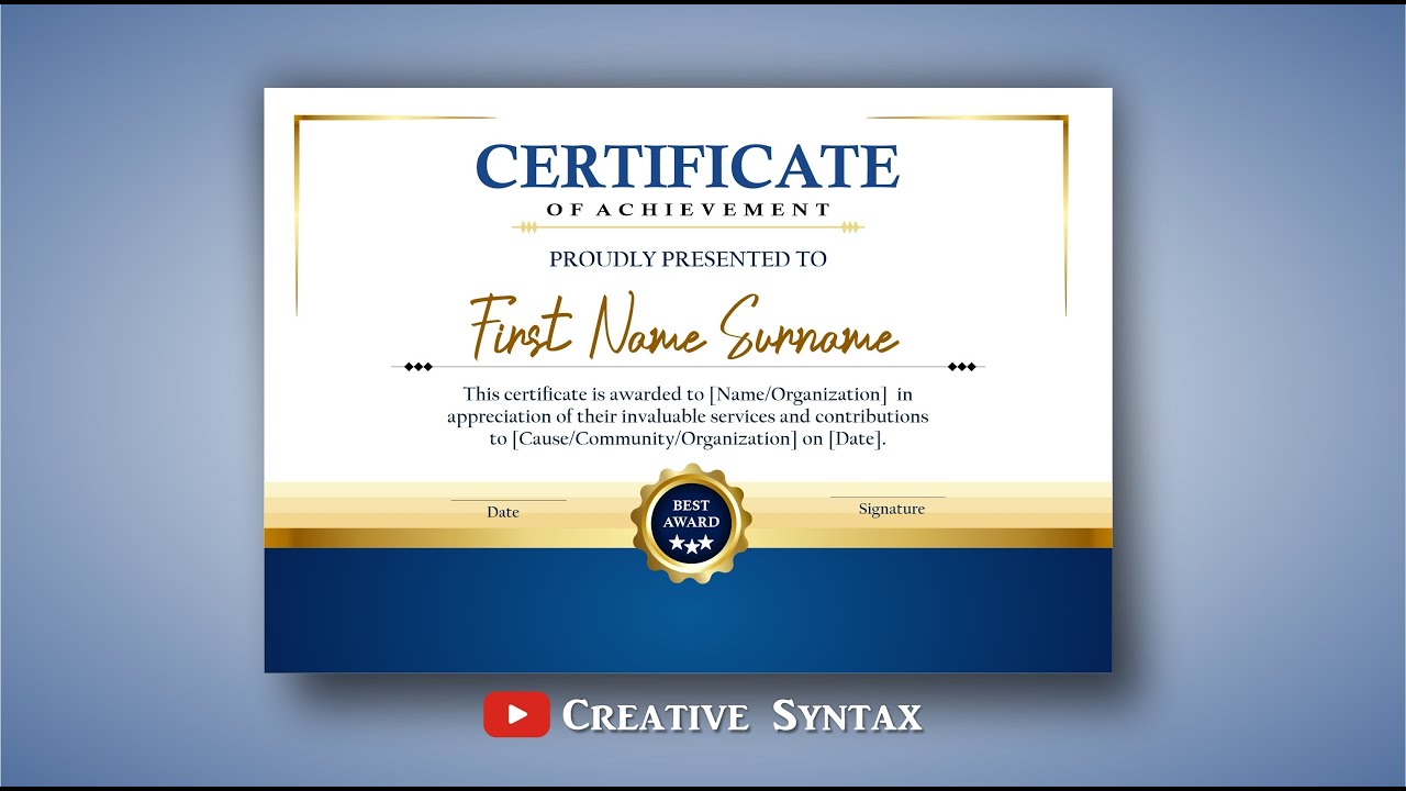 CorelDRAW Certificate and Badge Design, Step by Step Tutorial for Beginners, US Print Standard