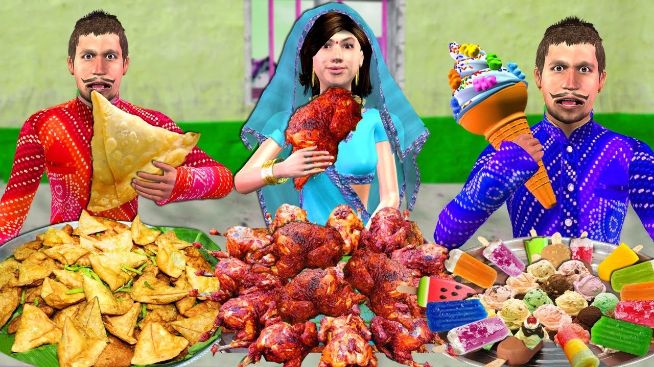Street Food Eating Challenge Hindi Stories Collection Village Food Cooking Recipe Funny Comedy Video