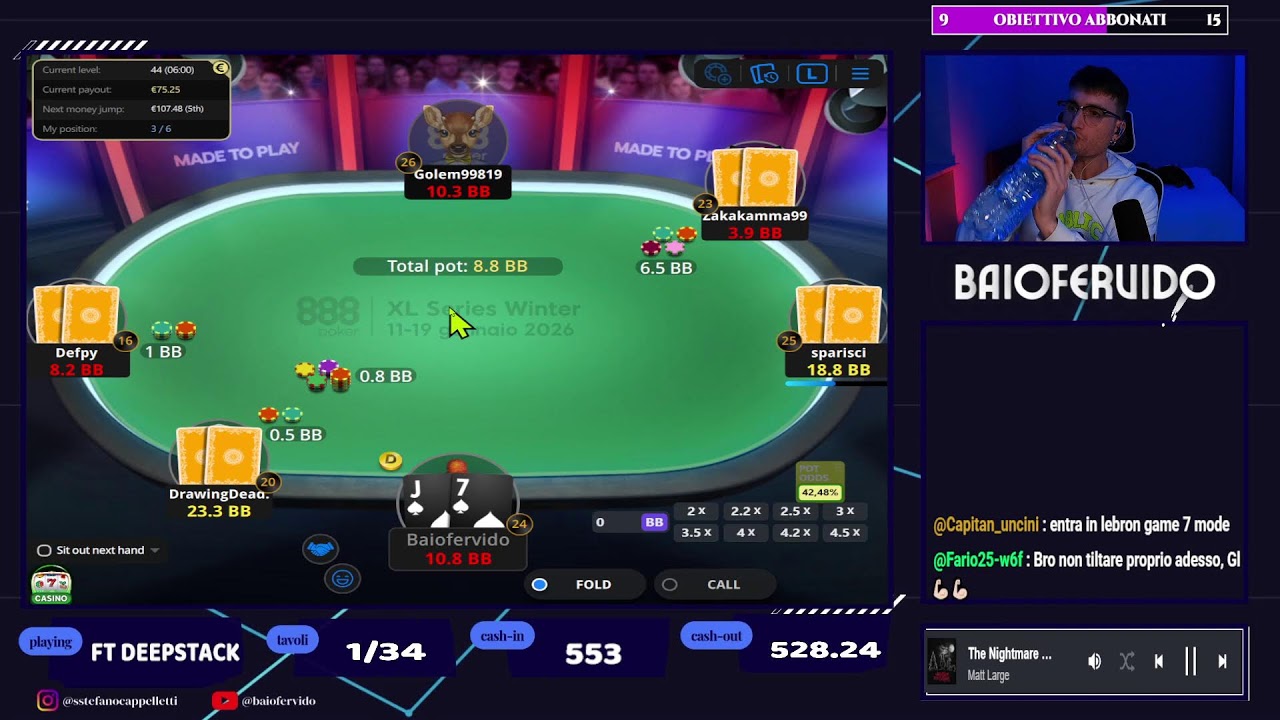 FT DEEPSTACK 888/ NO WHINE NO TILT🦑🤑🔥🌈 NUOVO ALERT SUB GIFTED TWITCH🥵