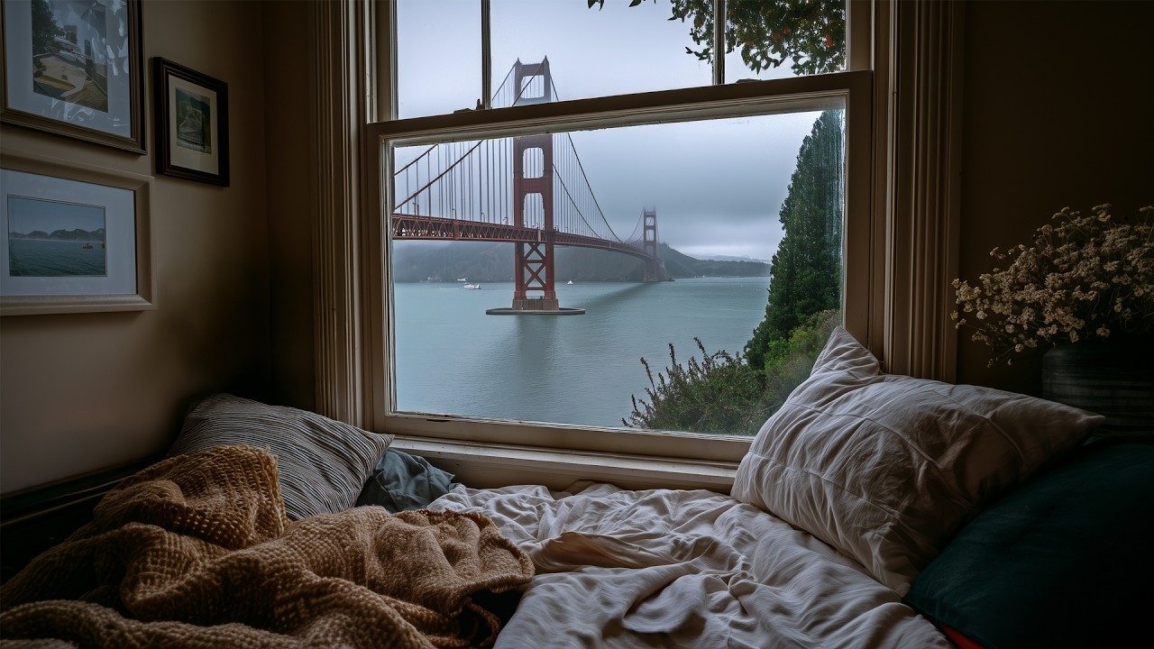 Relaxing Summer Rain In San Francisco🌧️ Rain Ambience For Reading, Sleeping, Etc.