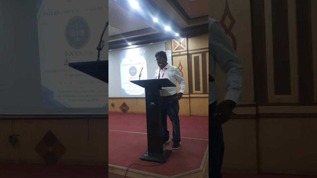 Paper Presentation - INTERNATIONAL CONFERENCE conducted by Faculty of Law, Dr MGR University Chennai