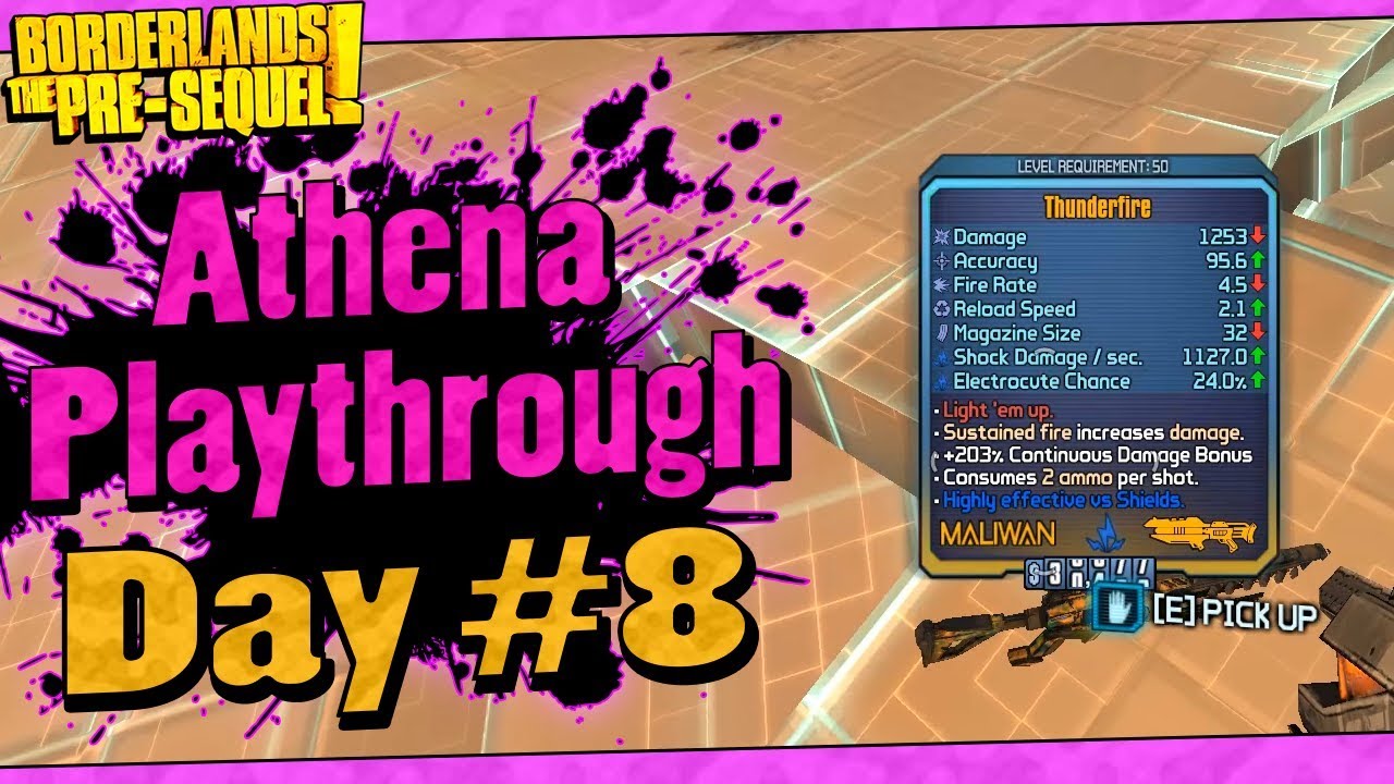 Borderlands The Pre-Sequel | Athena Playthrough Funny Moments And Drops | Day #8