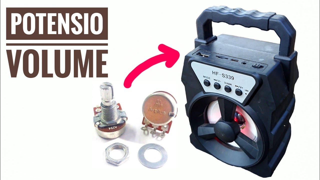 cara memasang potensio volume di speaker bluetooth karaoke mini