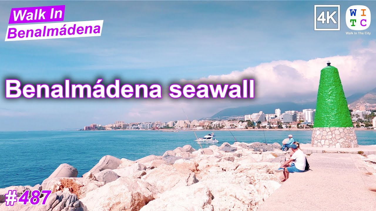 Benalmádena seawall, Andalusia, Spain | 4K Walking Tour | Benalmádena 2024