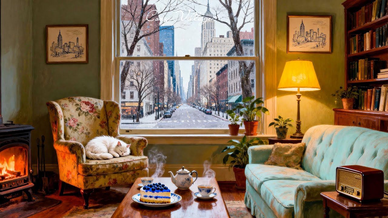 Peaceful morning jazz 1960s vintage oldies playing in another room for sleep, study and relaxation
